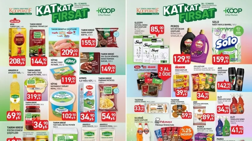 Tarım Kredi'de mayıs indirimleri başladı! Ayçiçek yağı 69,90 TL, Dana kasap köfte 155 TL'den satışta