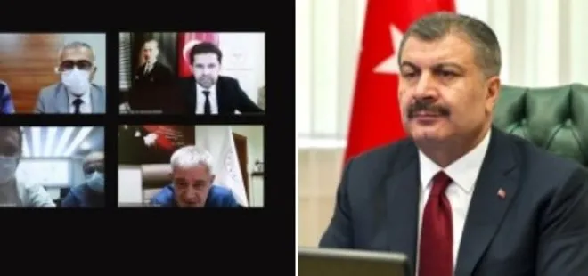 Sağlık Bakanı Fahrettin Koca 7 ilin sağlık müdürüyle video konferans yöntemiyle görüştü
