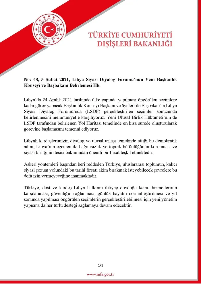 Son dakika: Dışişleri Bakanlığından Libya açıklaması: Memnuniyetle karşılıyoruz