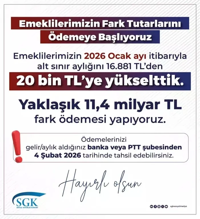 Emekli maaşı fark ödemeleri 4 Şubat'ta hesaplarda - 1