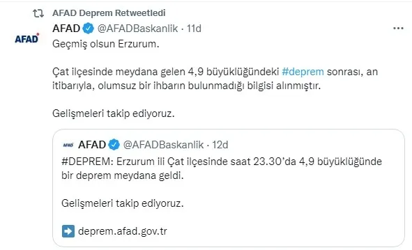 Erzurum Çat’ta deprem! AFAD SON DAKİKA açıkladı | Can ve mal kaybı var mı?