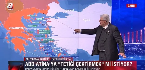 Yunanistan’ın 12 mil oyunu! Emekli Korgeneral Erdoğan Karakuş olası savaş senaryosunu A Haber’de anlattı: Suriye operasyonu ve Rusya detayı