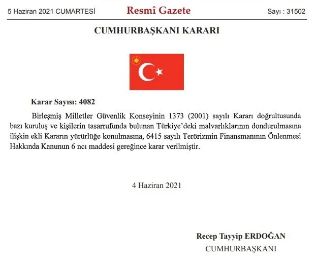 Son dakika: Karar Resmi Gazete'de! O kişilerin Türkiye'deki malvarlıkları donduruldu - 1