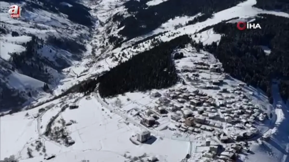 Giresun yaylaları nisan ayında beyaza büründü