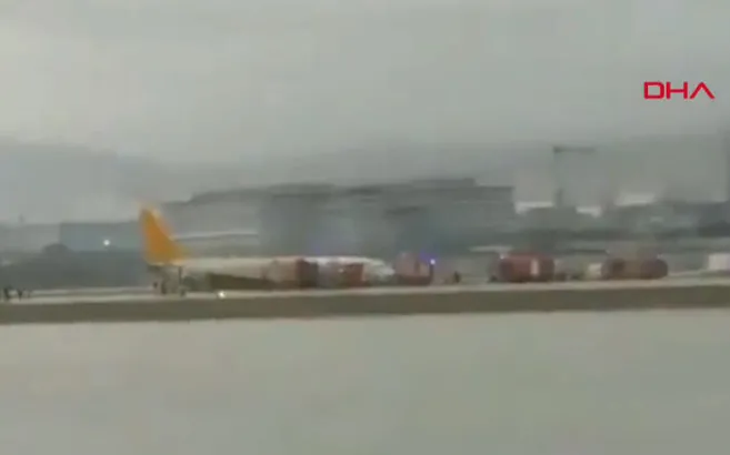 Sabiha Gökçen Havalimanı’nda Pegasus’a ait uçak pistten çıktı