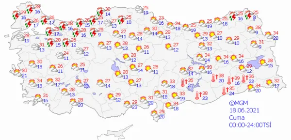 1623772504240.png Meteoroloji Genel Müdürlüğünden İstanbul dahil çok sayıda il için kuvvetli sağanak yağış uyarısı! 5 günlük hava durumu - 7