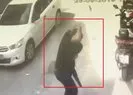 Depremde kaldırımdaki şahsın kafasına tuğla düştü |Video