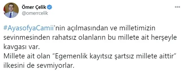 Son dakika: AK Parti'den Sözcü gazetesine Ayasofya tepkisi - 1