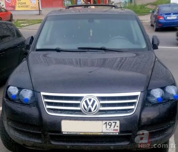 Kaza geçiren araçlarına öyle çözümler buldular ki... 11