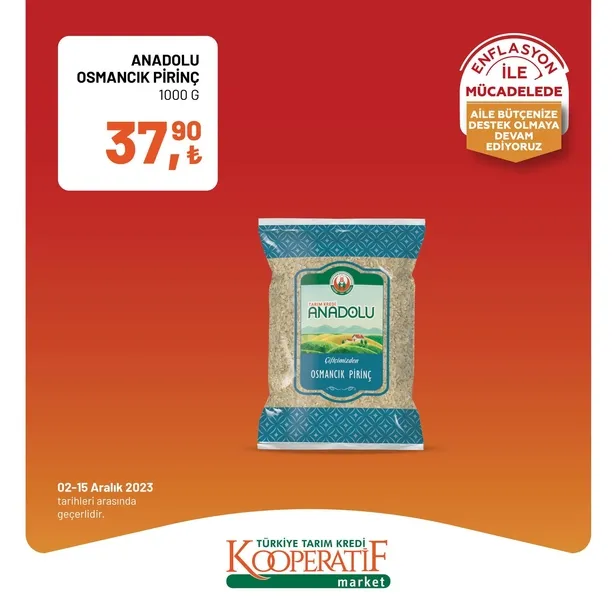 Tarım Kredi Market 11 Aralık indirim kataloğu çıktı! Dev rulo havlu, yumuşatıcı, çay, bütün piliç, tereyağı, tost peyniri, süt, beyaz peynir, pirinç ucuza satışta…