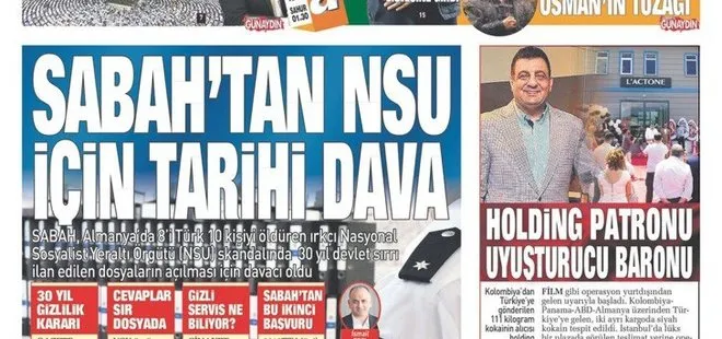 SABAH’tan NSU için tarihi dava