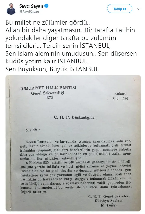 Savcı Sayan, CHP'li Recep Peker'in dilekçesiyle İstanbullulara mesaj verdi - 1