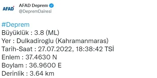 SON DAKİKA! Kahramanmaraş'ta deprem - 1
