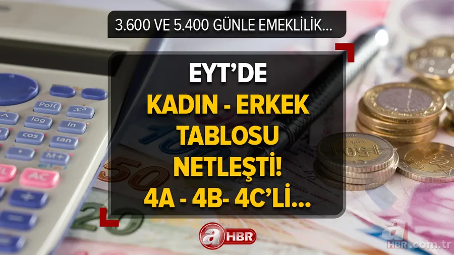 3.600 ve 5.400 günle emeklilik! Detaylar netleşti, 4A-4B-4C fark etmeden yararlanılacak! EYT kadın - erkek şart tablosu netleşti! 1