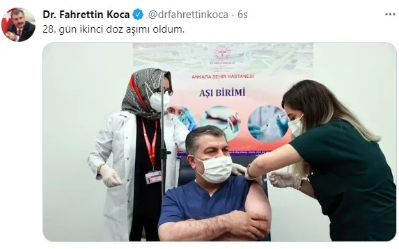 Sağlık Bakanı Fahrettin Koca’dan Kovid-19 aşısı açıklaması