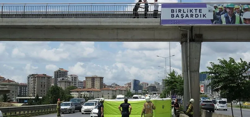 Maltepe D-100'de trafiği kilitleyen intihar girişimi
