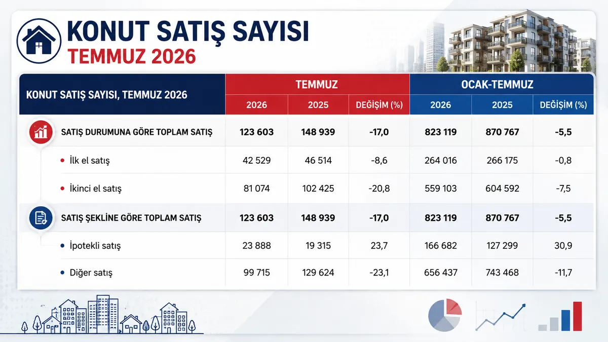 Konut satışları Temmuz ayında yıllık bazda yüzde 17 oranında geriledi. (A Haber Grafik Ekibi)