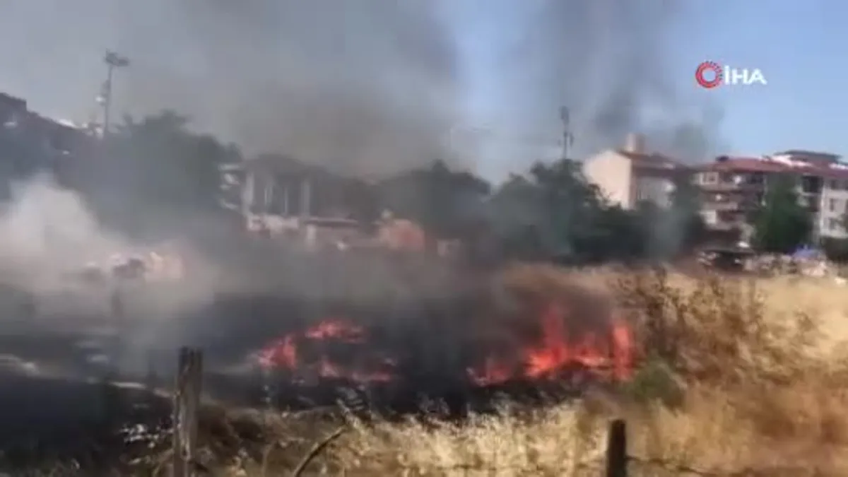 Tekirdağ'da mahalle arasındaki arazi yangını korkuttu: 50 güvercin son anda kurtarıldı
