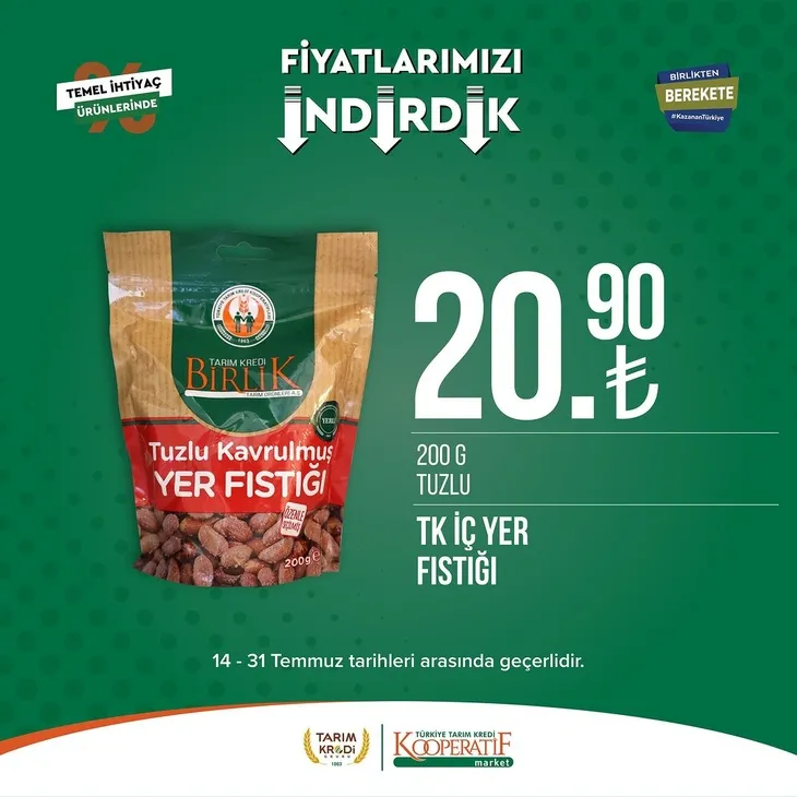 Tarım Kredi Market indirimlerinde son 6 gün! Katalogda yok yok! Çamaşır deterjanı 99.90, Ayçiçek yağı 36.90, Süzme peynir 64.90, zeytin 57.90 TL...