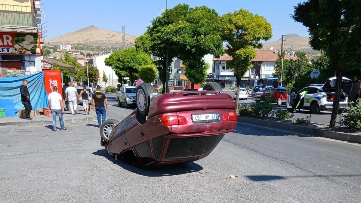 Kayseri'de otomobil takla attı: 1 yaralı