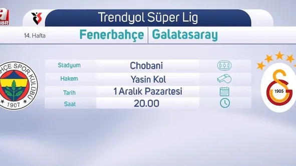 Fenerbahçe-Galatasaray derbisi saat kaçta?