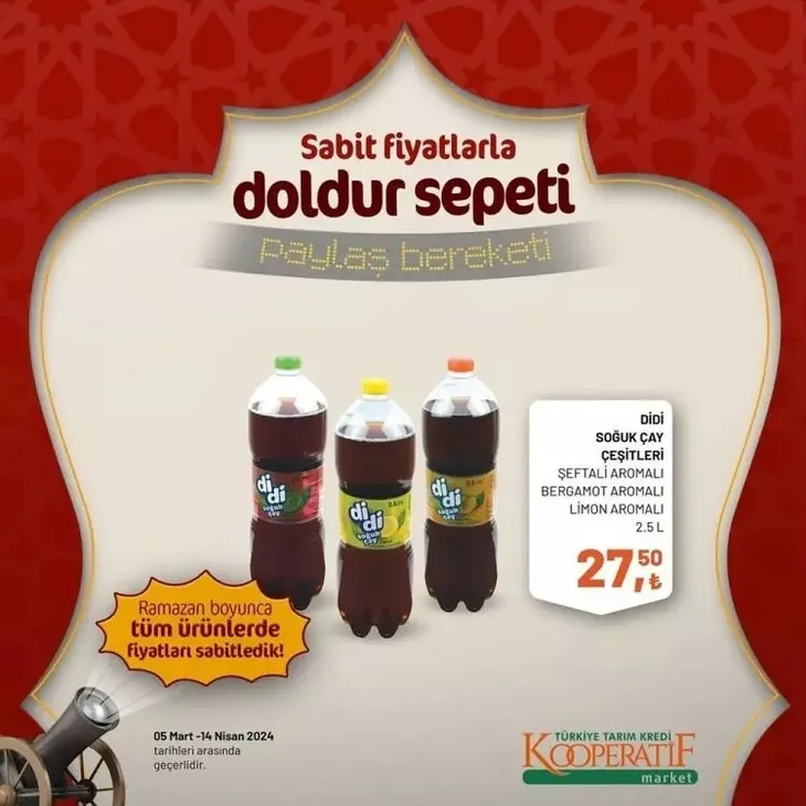 Tarım Kredi Market Ramazan’a özel 6-14 Mart 2024 indirim kataloğu geldi! TK Kaşar Peynir 205,00 TL TK Tost Peyniri 185,00 TL, Tereyağı 259,00 TL, Yumurta 56 TL…