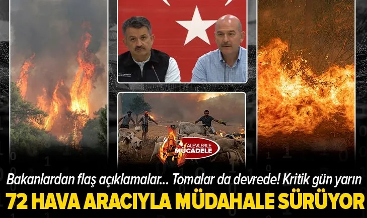 Tarım ve Orman Bakanı Bekir Pakdemirli ile İçişleri Bakanı Süleyman Soylu’dan yangınlara ilişkin son dakika açıklamaları