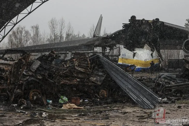 Rus ordusunun vurduğu Ukrayna’daki Antonov An-225’in enkazı görüntüledi