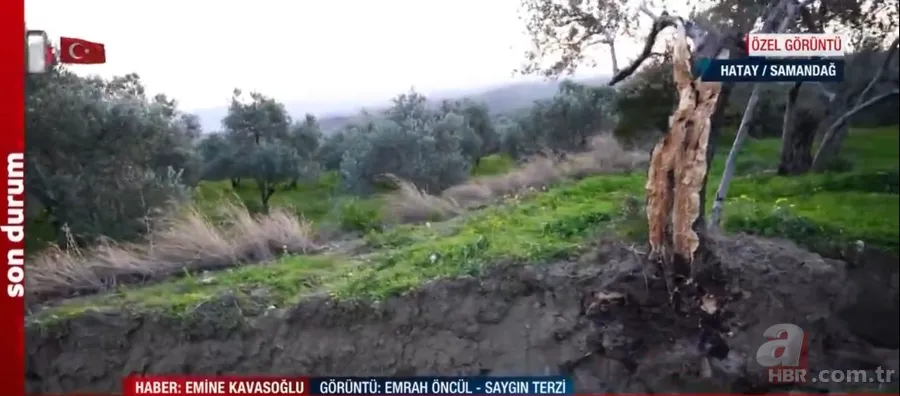 Samandağ'da deprem sonrası dev yarıklar oluştu! İşte A Haber’in özel görüntüleri 9