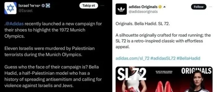 Dünya genelinde Adidas’a Bella Hadid boykotu! Siyonist lobiye boyun eğdiler! Karları her geçen gün eriyor...
