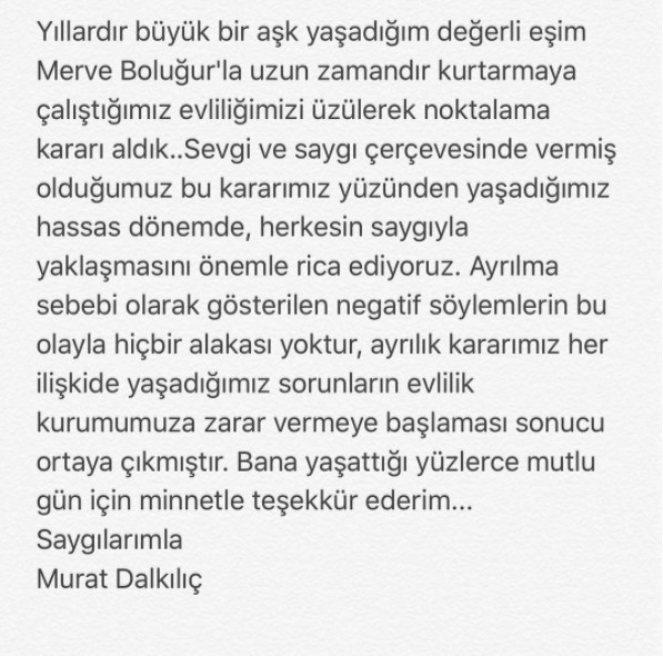 Merve Boluğur ve Murat Dalkılıç boşanıyor - 1