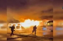 15 otobüs alev alev yandı!