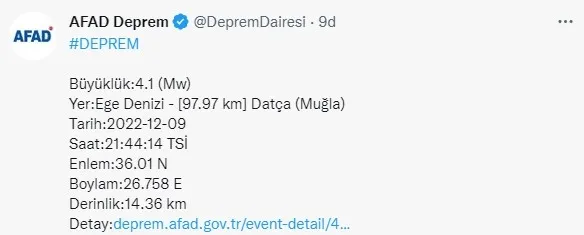 Son dakika: Muğla'da deprem! AFAD'dan flaş açıklama - 1
