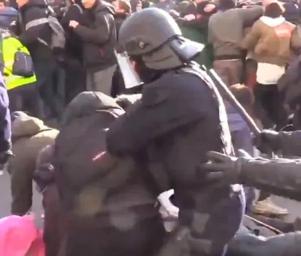 Fransız polisi yine göstericileri darp etti