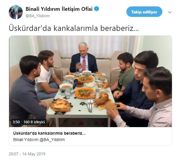 Binali Yıldırım: Kankalarımla beraberiz