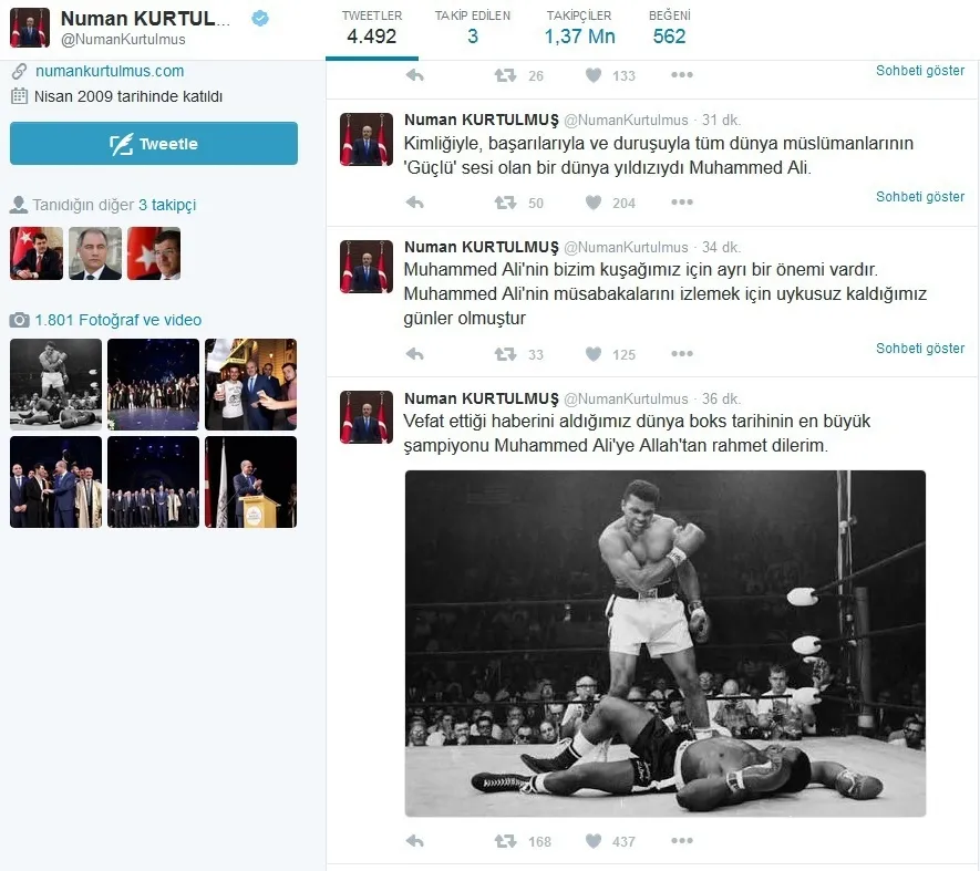 Numan Kurtulmuş: Muhammed Ali, Müslümanların 'güçlü' sesiydi - 1