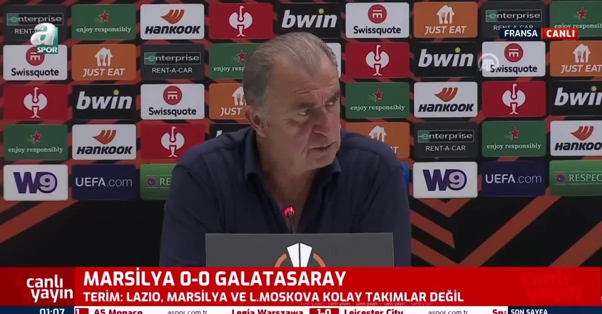 Marsilya-Galatasaray maçı sonrası Fatih Terim'den canlı yayında flaş açıklamalar: Şampiyonlar Ligi gibi bir grup