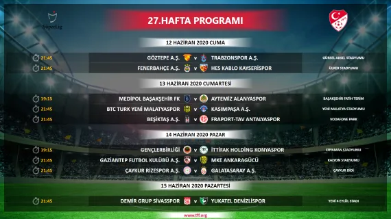 Son dakika: Süper Lig'de 5 haftalık program açıklandı - 1