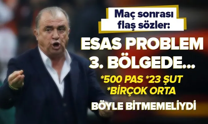 Karagümrük maçı sonrası Fatih Terim’den flaş sözler: Esas problemimiz...