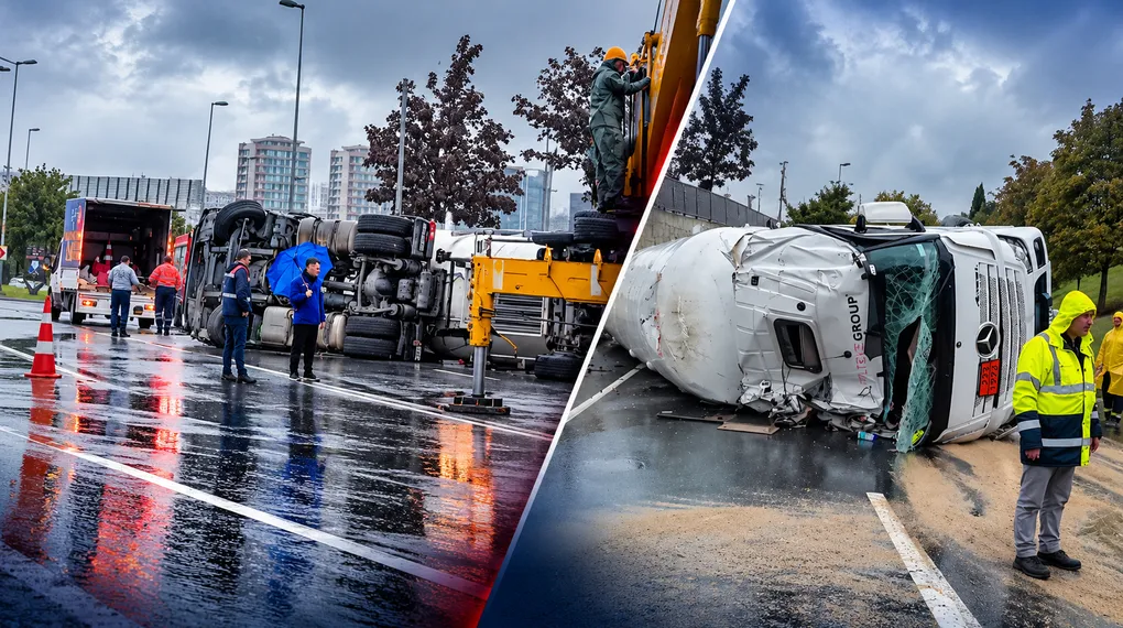 A Haber LNG yüklü tankerin devrildiği noktada