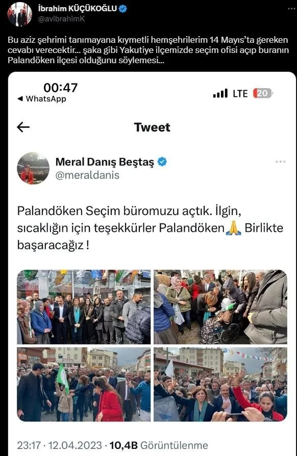HDP’li Meral Danış Beştaş alay konusu oldu! Erzurum’dan vekil adayı olan Beştaş’ın şehri bilmediği ortaya çıktı