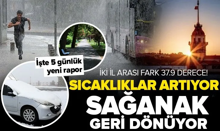 Sıcaklıklar artacak ama sağanak yağış sürecek! İstanbul Ankara ve İzmir’de hava durumu nasıl olacak? 5 günlük son dakika hava durumu açıklaması