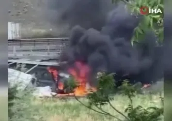 Ankara'da tır yangını! Alevler yükseldi