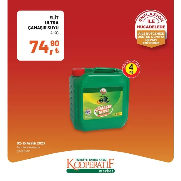 Tarım Kredi Market 11 Aralık indirim kataloğu çıktı! Dev rulo havlu, yumuşatıcı, çay, bütün piliç, tereyağı, tost peyniri, süt, beyaz peynir, pirinç ucuza satışta…