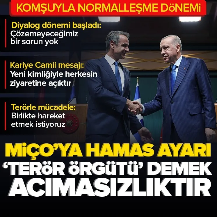 Erdoğan’dan Miçotakis’e ’Hamas’ ayarı