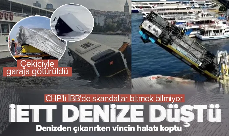İETT otobüsü denize düştü!