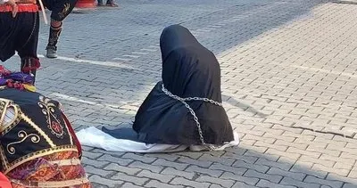 Tepki çeken kurtuluş gösterisi! Türk kadınına zincir vurdular!