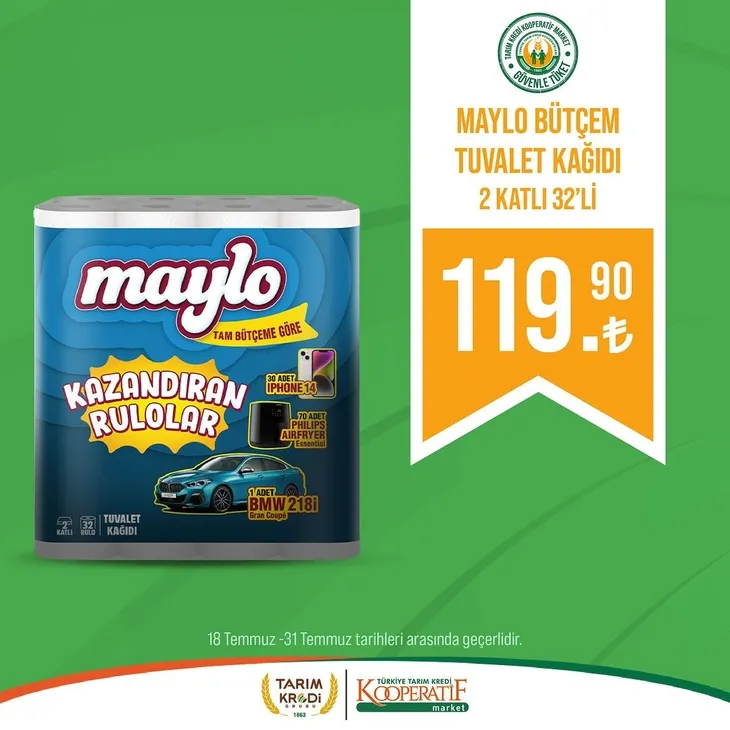 Tarım Kredi Market indirimlerinde son 6 gün! Katalogda yok yok! Çamaşır deterjanı 99.90, Ayçiçek yağı 36.90, Süzme peynir 64.90, zeytin 57.90 TL...