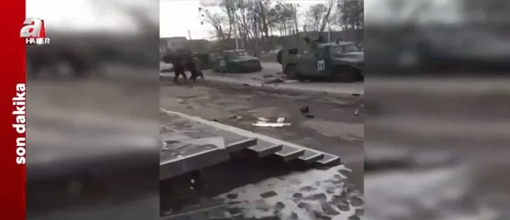 Rus tankı Ukrayna birliklerini vurdu! Rus tankının vurulma anı kameraya yansıdı | İşte Rusya - Ukrayna savaşından yeni görüntüler