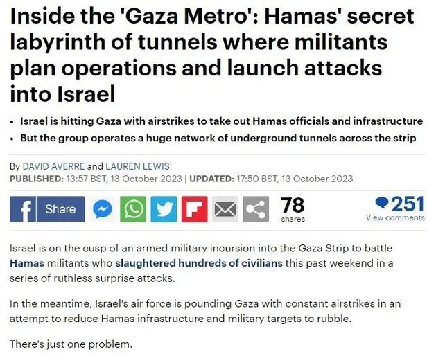 Hamas’ın Gazze Metrosu | İngiliz basını: Ne kadar da bombalasa İsrail Hamas’ı yok edemez